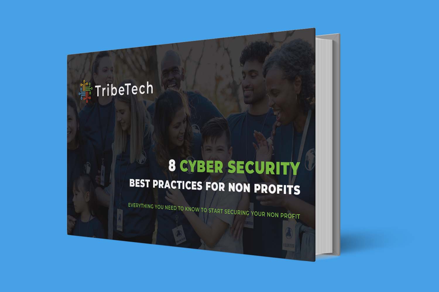 Cyber Security for NFPs ebook mockup blue bg