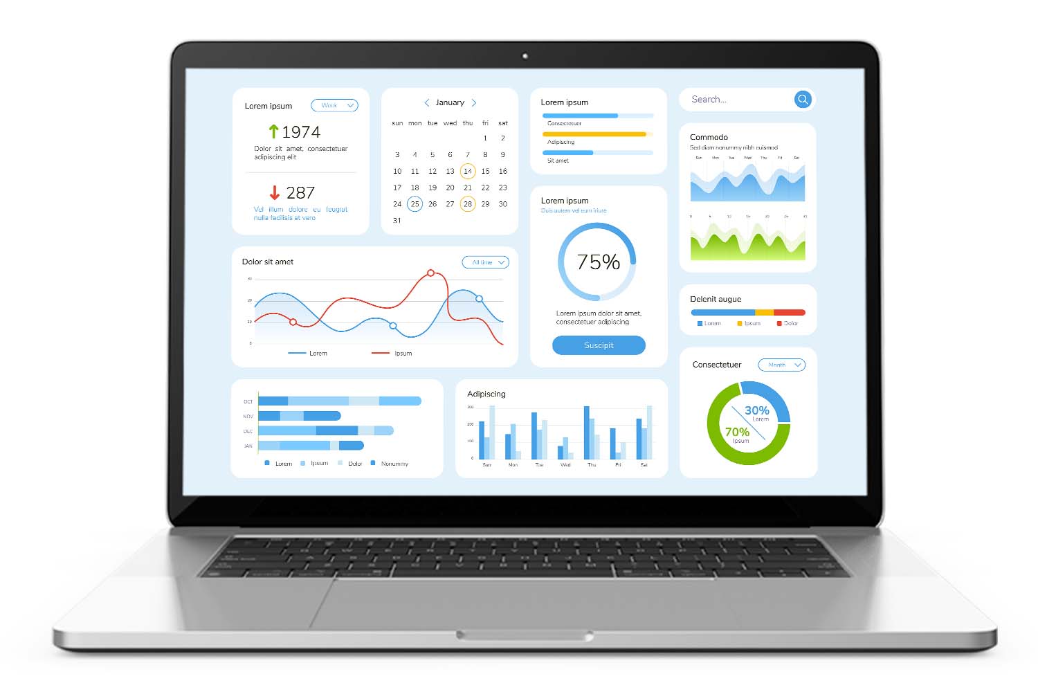 Laptop with Data on Screen